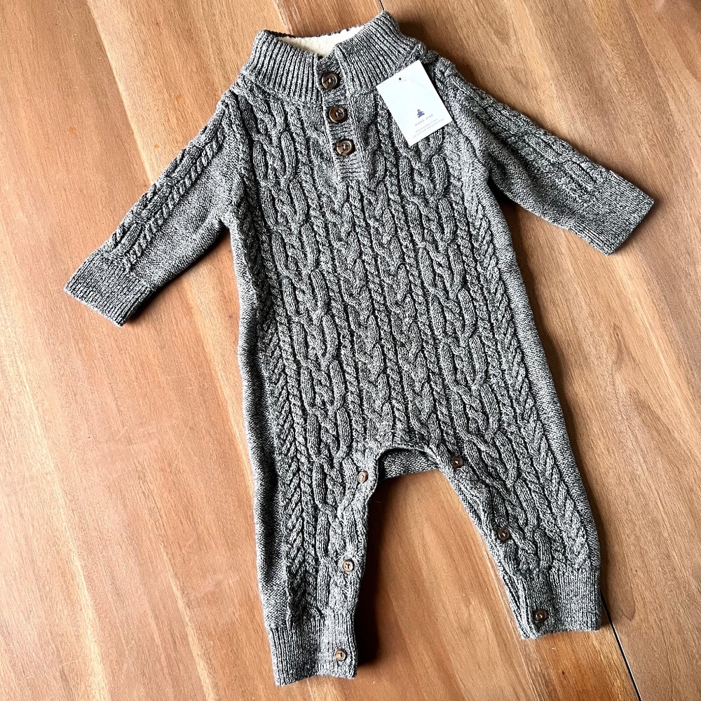NWT Baby GAP Cable Knit Long Sleeve Onesie
